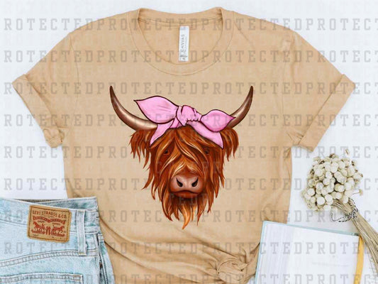 PINK HIGHLAND COW - DTF TRANSFER