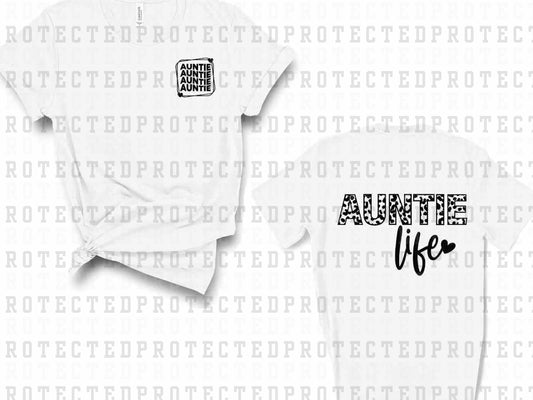 AUNTIE LIFE *SINGLE COLOR*(POCKET/BACK)- DTF TRANSFER