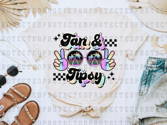 TAN AND TIPSY DISTRESSED - DTF TRANSFER