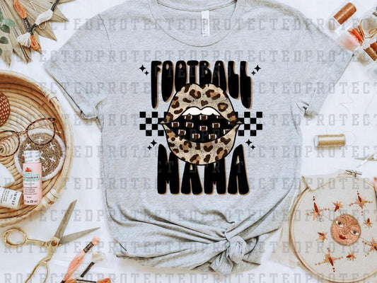 FOOTBALL MAMA LEOPARD LIPS - DTF TRANSFER