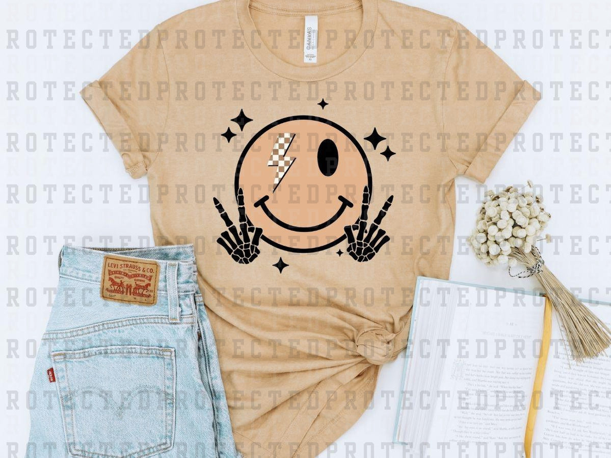 SMILEY PEACE TAN - DTF TRANSFER