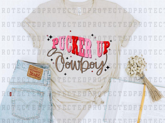 PUCKER UP COWBOY - DTF TRANSFER