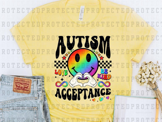 AUTISM ACCEPTANCE BRIGHT SMILEY - DTF TRANSFER