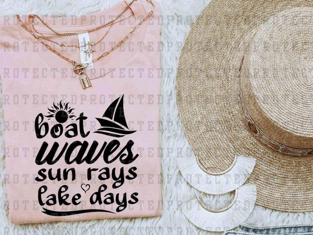 BOAT WAVES RUN RAYS LAKE DAYS *SINGLE COLOR* - DTF TRANSFER