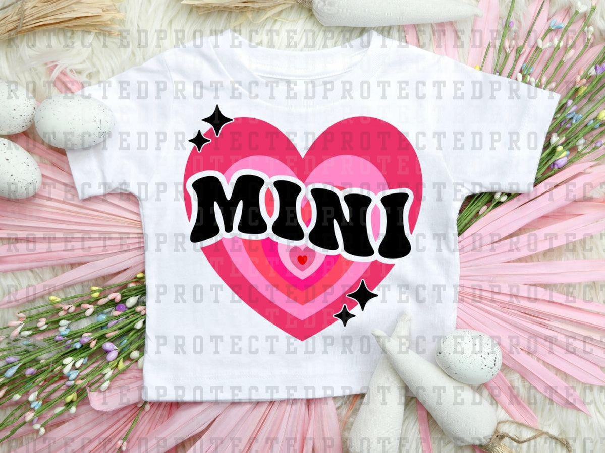 MINI PINK STRIPE HEART - DTF TRANSFER