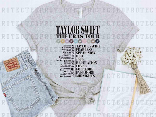 T SWIFT ERAS TOUR LOCATIONS - DTF TRANSFER