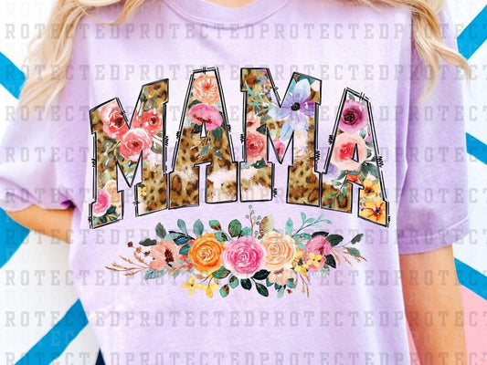 PURPLE FLORAL VARSITY MAMA - DTF TRANSFER