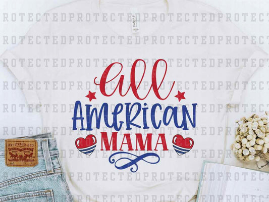 ALL AMERICAN MAMA 2 HEARTS - DTF TRANSFER