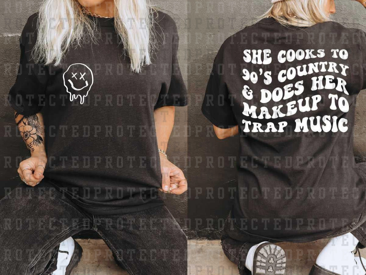 SHE COOKS TO 90'S COUNTRY (POCKET/BACK)- DTF TRANSFER