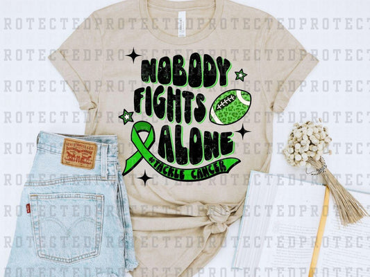 NOBODY FIGHTS ALONE - GREEN RIBBON - FOOTBALL - DTF TRANSFER