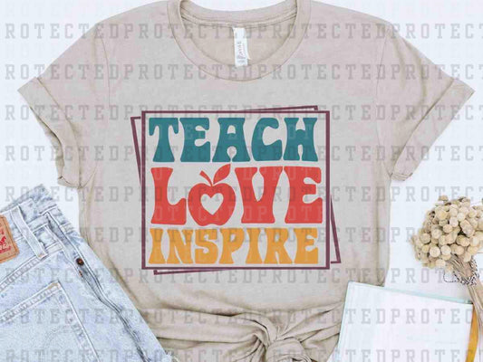 TEACH LOVE INSPIRE SQUARE - DTF TRANSFER