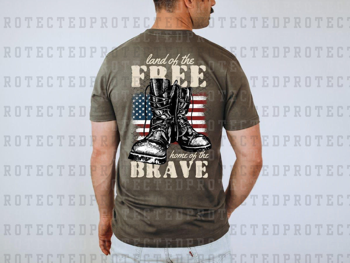 LAND OF THE FREE HOME OF THE BRAVE BOOTS- DTF TRANSFER