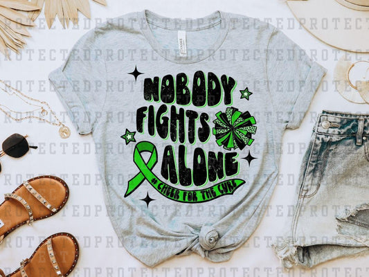 NOBODY FIGHTS ALONE - GREEN RIBBON - CHEER - DTF TRANSFER