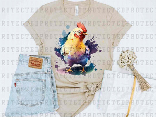 WATERCOLOR CHICKEN - DTF TRANSFER