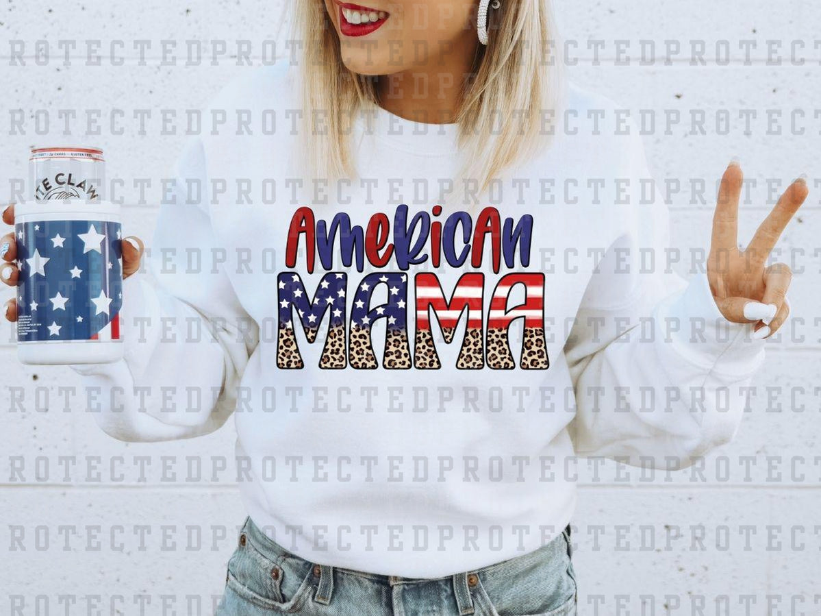 AMERICAN MAMA FLAG/LEO - DTF TRANSFER