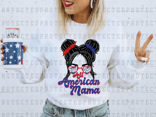 ALL AMERICAN MAMA MESSY BUN - DTF TRANSFER