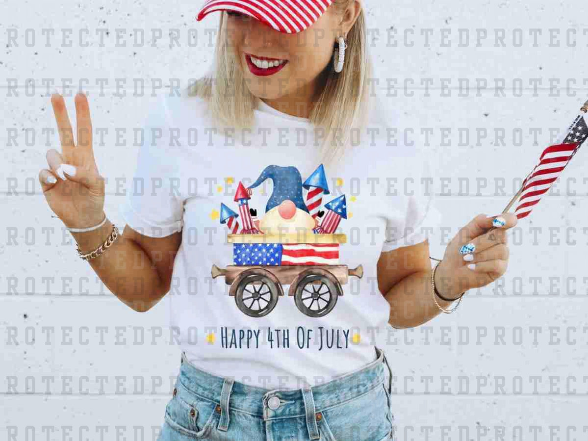 HAPPY 4TH OF JULY GNOME WAGON - DTF TRANSFER