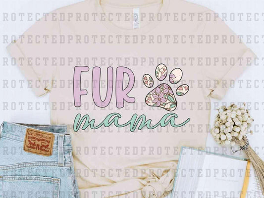 FUR MAMA FLORAL PAW - DTF TRANSFER