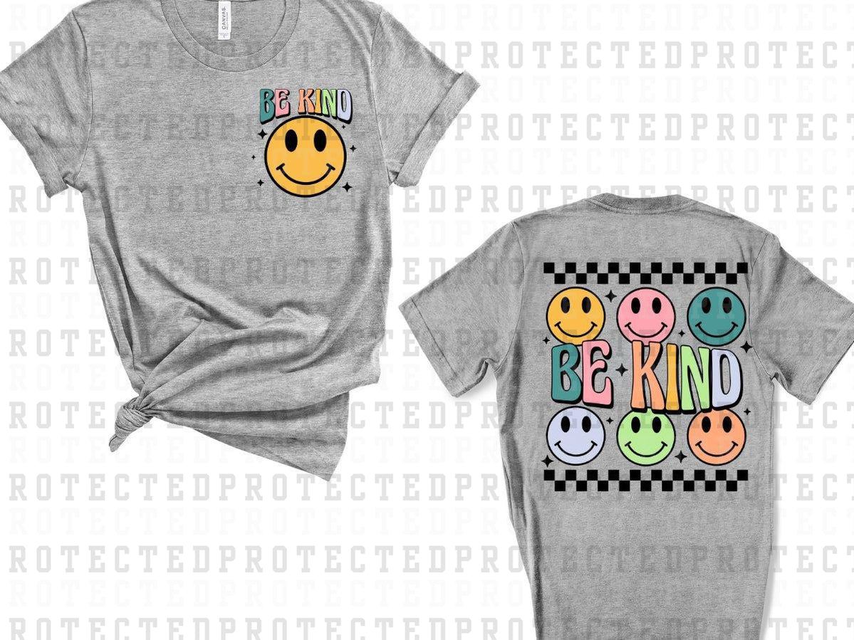 BE KIND SMILEY (POCKET/BACK)- DTF TRANSFER