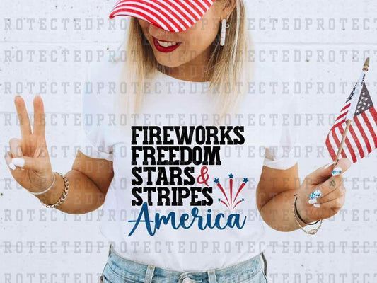 FIREWORKS FREEDOM STARS AND STRIPES - DTF TRANSFER