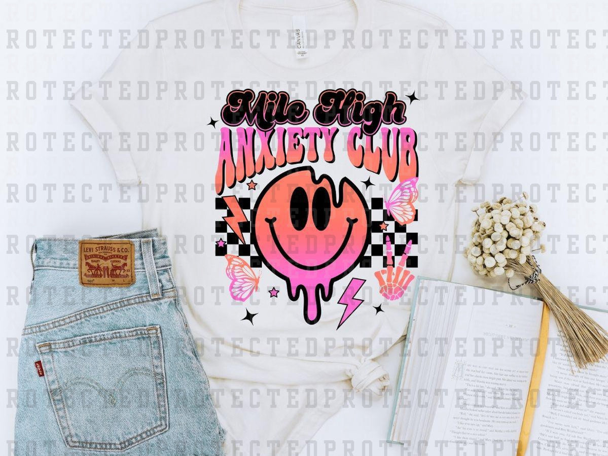 MILE HIGH ANXIETY CLUB - PINK - DTF TRANSFER