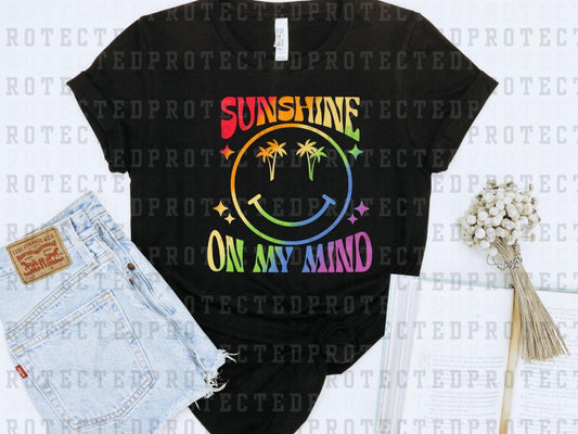 SUNSHINE ON MY MIND SMILEY RAINBOW - DTF TRANSFER