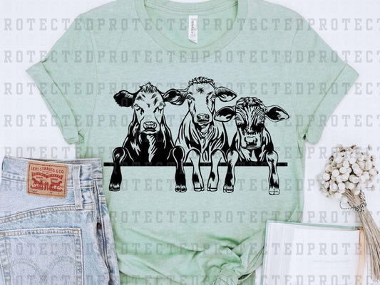 THREE COWS *SINGLE COLOR* - DTF TRANSFER