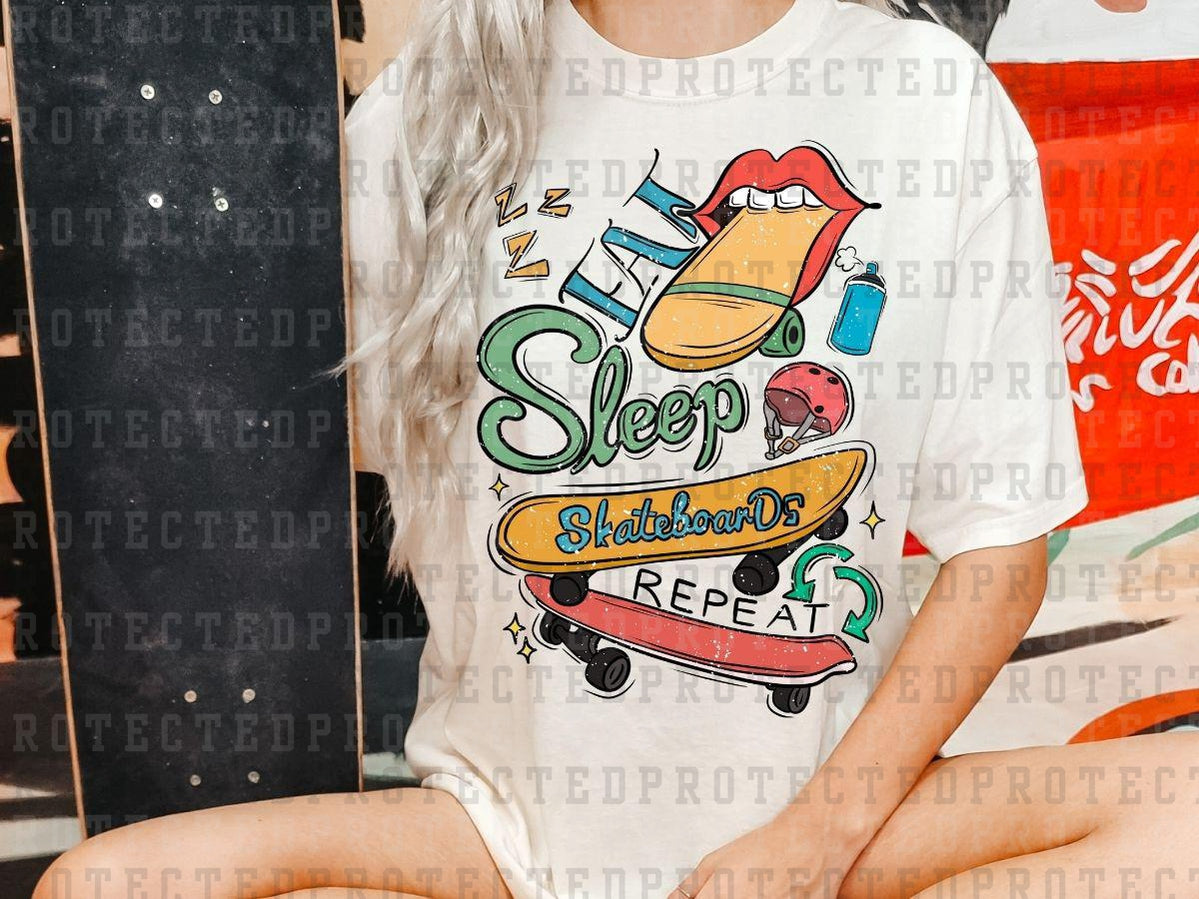 EAT SLEEP SKATEBOARDS REPEAT - DTF TRANSFERS