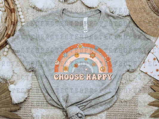 CHOOSE HAPPY RAINBOW- DTF TRANSFER