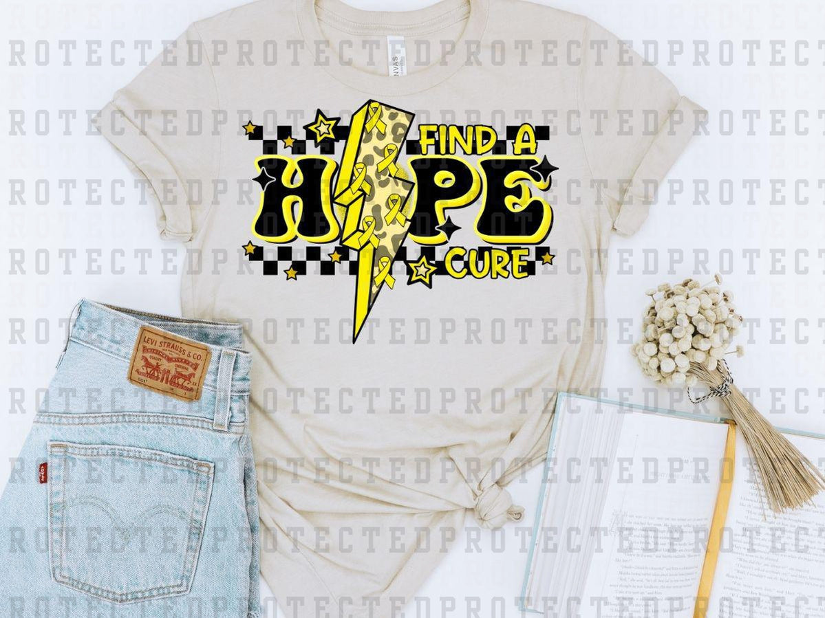 HOPE FIND A CURE - YELLOW RIBBON - DTF TRANSFER