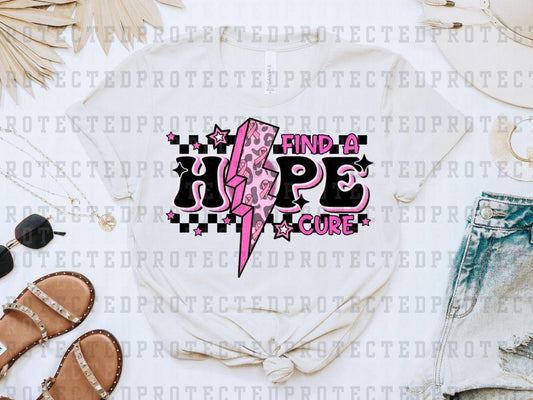 HOPE FIND A CURE - PINK RIBBON - DTF TRANSFER