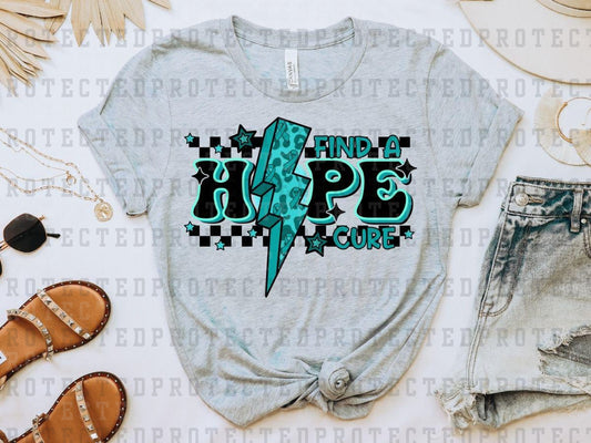 HOPE FIND A CURE - TEAL RIBBON - DTF TRANSFER