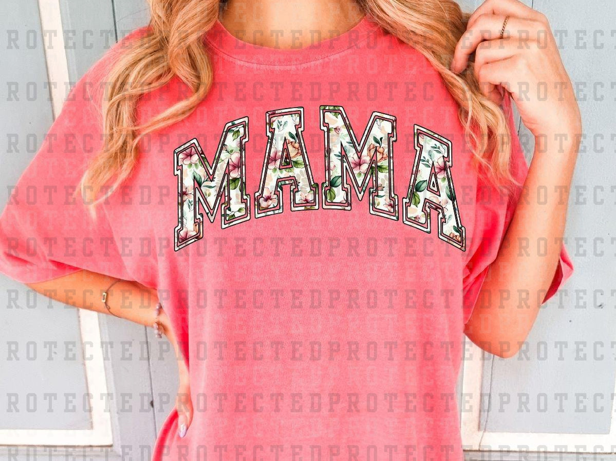 FLORAL VARSITY MAMA - DTF TRANSFER